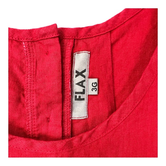 New FLAX Back Up Linen Tunic Shirt 3G 3X Cherry Red - Picture 7 of 9